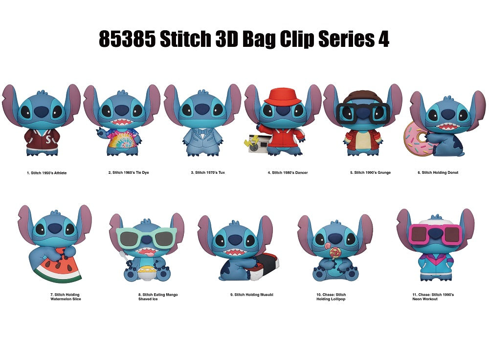 Disney - Lilo et Stitch - Assortiment en blind box de figurines de sac de collection en mousse (Série 4) (24 pcs) - flash vidéo