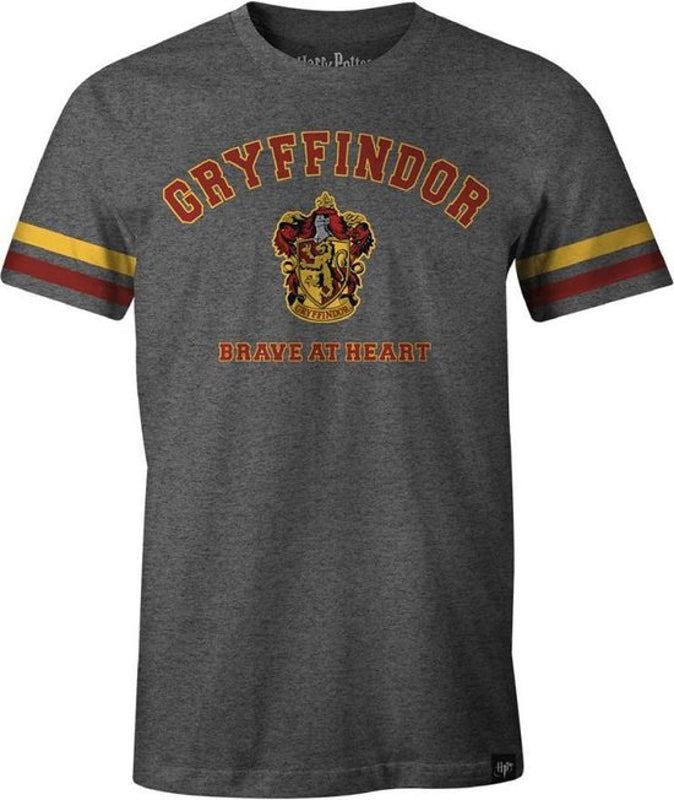 Harry Potter - T-Shirt Anthracite Chiné Gryffondor "Brave at Heart" - XL