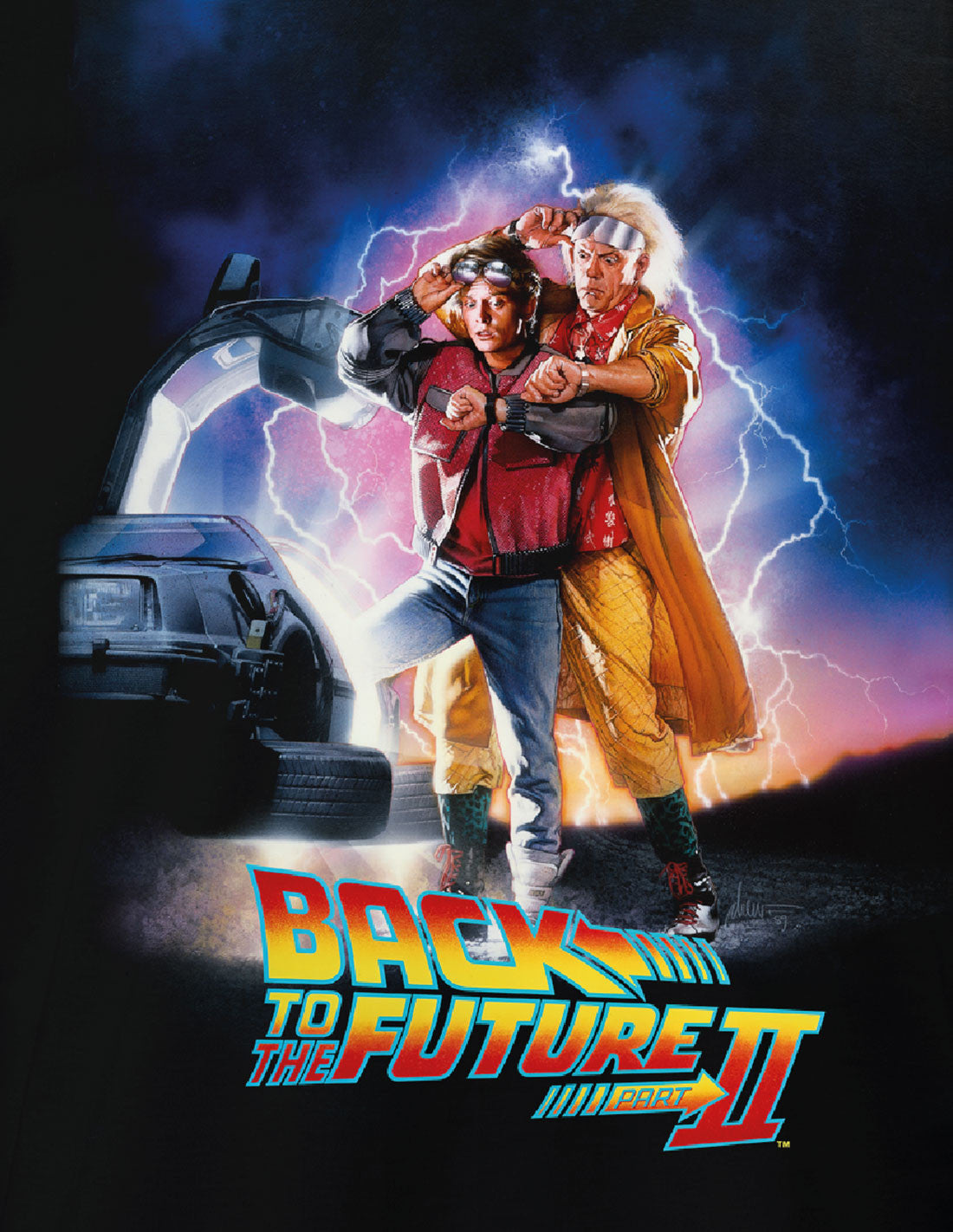 Back to the Future II - Poster Black T-Shirt S