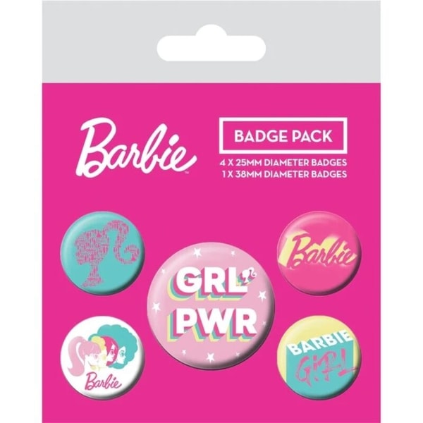 Mattel - Barbie - "GRL POWER" Pack de 5 Badges - flash vidéo