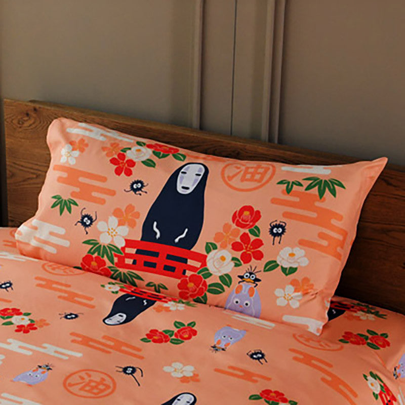 Ghibli - Le Voyage de Chihiro - Housse de coussin Natsu No Face avec des fleurs