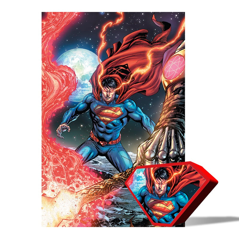 DC Comics - Puzzle lenticulaire Superman avec boîte en métal 3D 300 pcs 46x31 cm