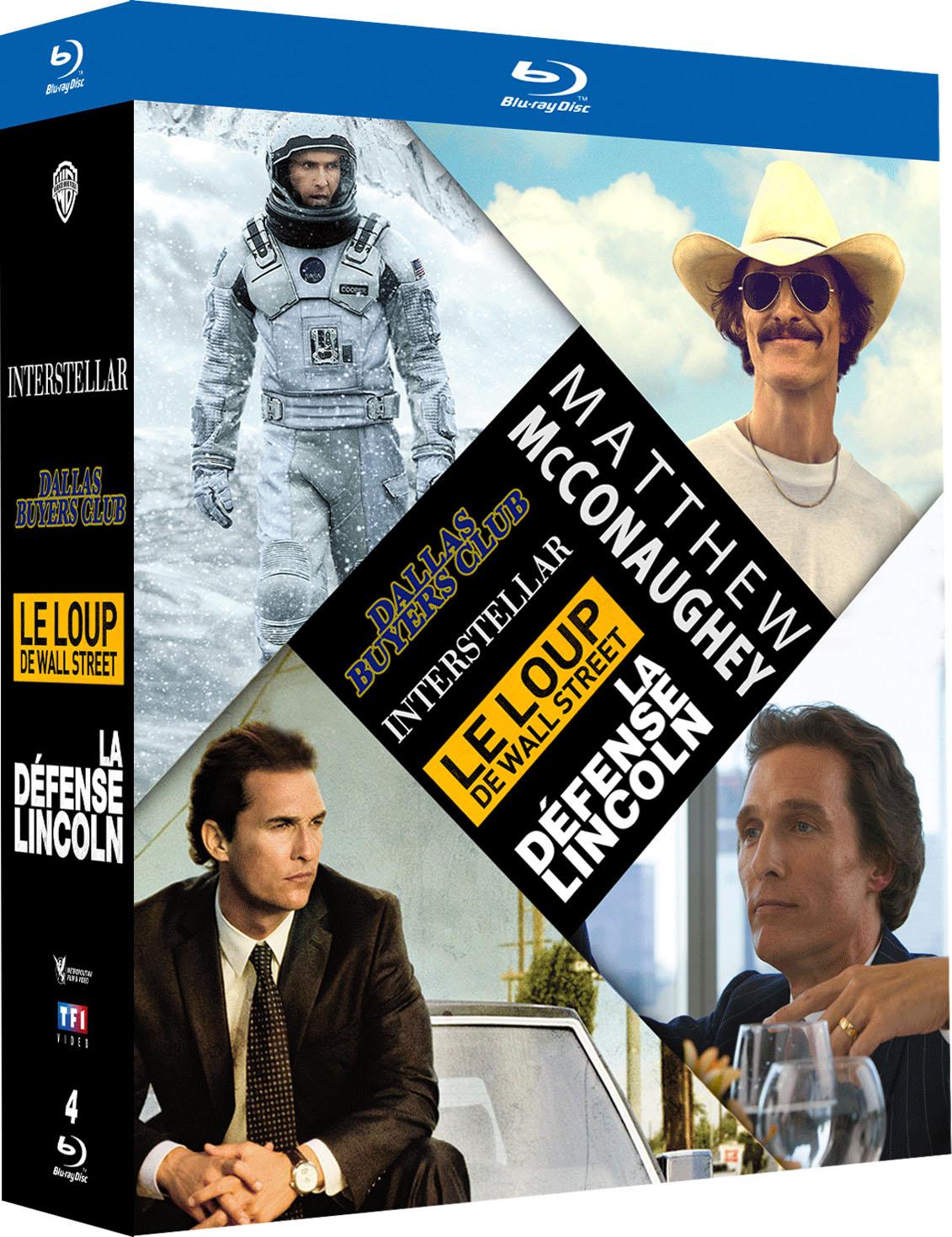 Matthew McConaughey : Interstellar + Dallas Buyers Club + Le loup de Wall Street + La défense Lincoln [Blu-ray]
