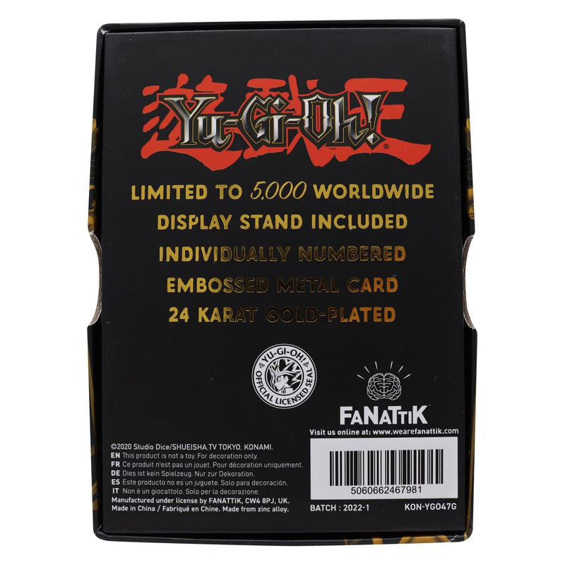 Yu-Gi-Oh! - Lingot Plaqué Or 24 Carats "Paladin des Ténèbres" en Édition Limitée