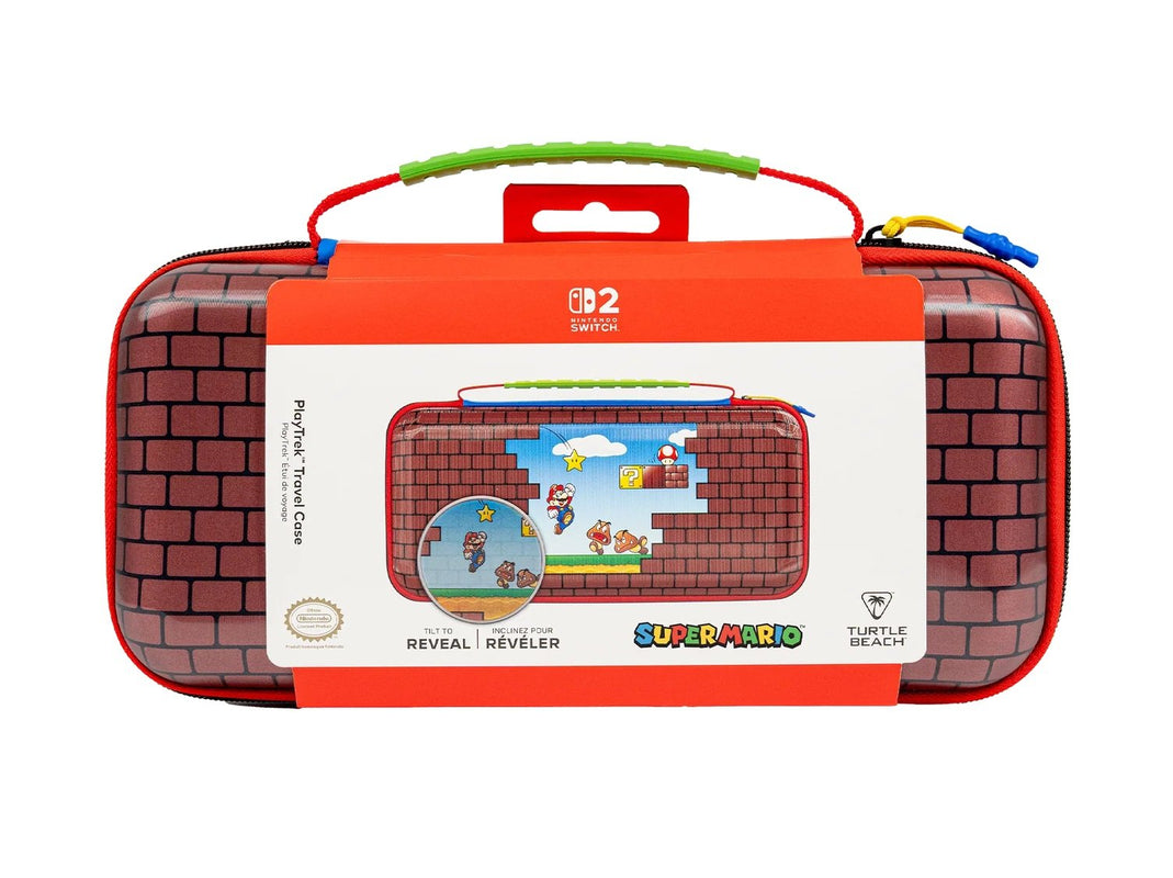 Turtle Beach - Étui de voyage PlayTrek Mario Bricks pour Nintendo Switch, Switch modèle OLED et Switch 2