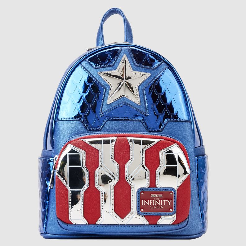 Loungefly: Marvel Shine Captain America Cosplay Mini Backpack - flash vidéo