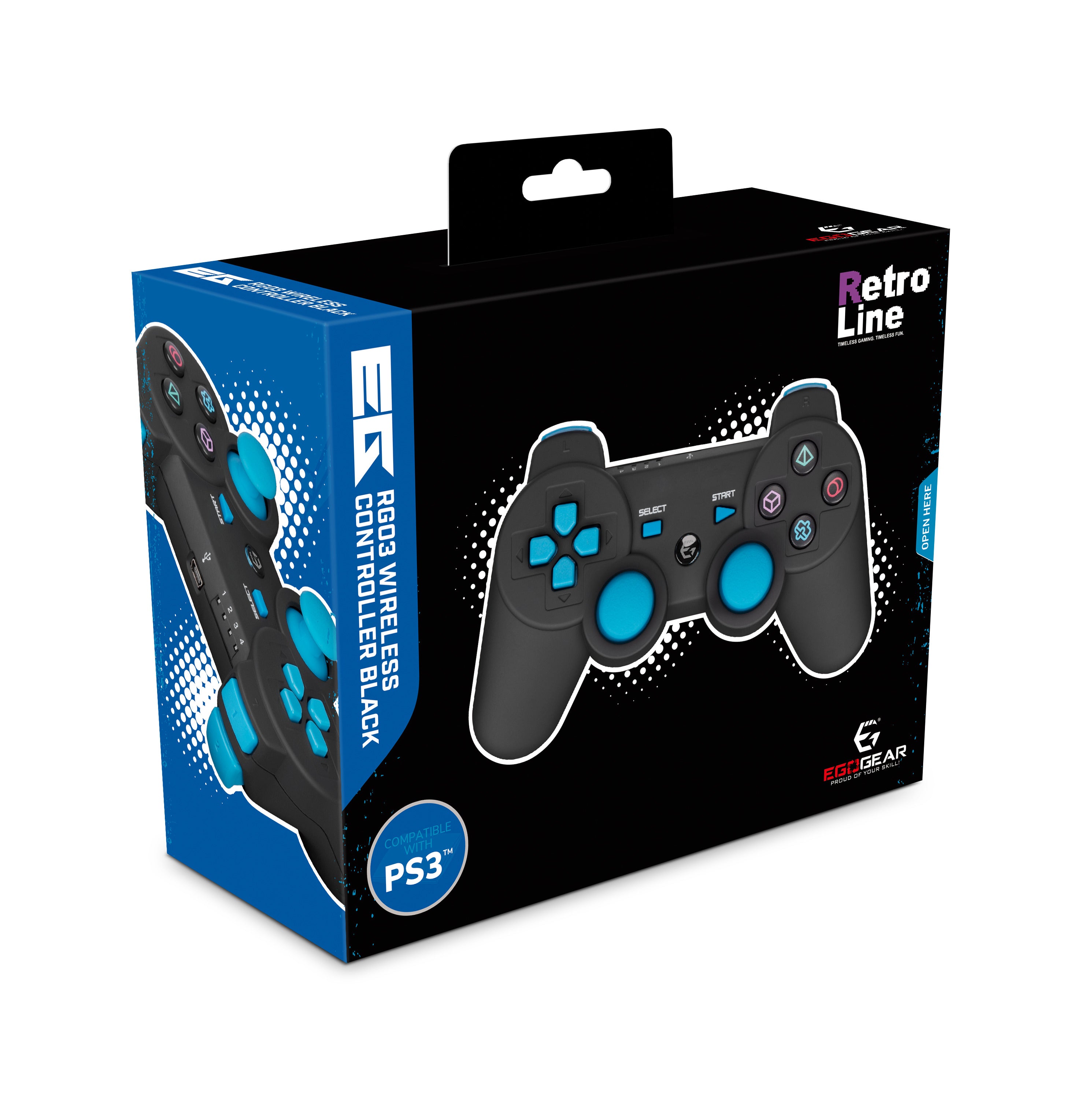 EgoGear - Manette sans fil Bluetooth RGC03 Noire pour PS3