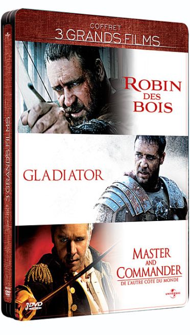 Russell Crowe - 3 grands films : Robin des Bois + Gladiator + Master and Commander [DVD]
