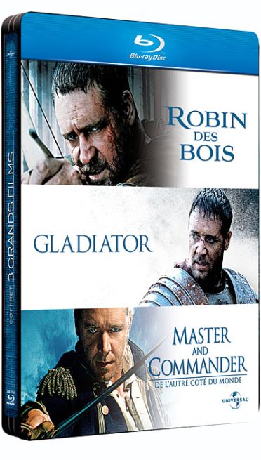 Russell Crowe - 3 grands films : Robin des Bois + Gladiator + Master and Commander [Blu-ray]