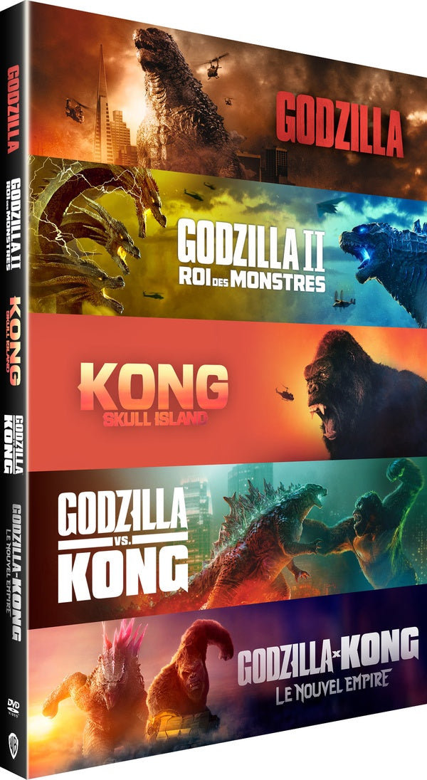 MonsterVerse (Godzilla/Kong) - Collection 5 films : Godzilla + Godzilla : Roi des monstres + Kong : Skull Island + Godzilla vs Kong + Godzilla x Kong : Le Nouvel Empire [DVD]