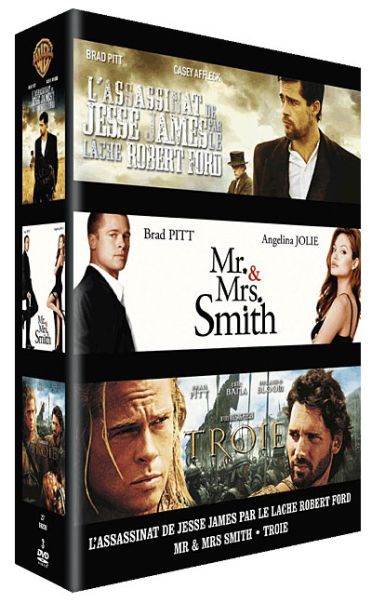 Coffret Brad Pitt - L'assassinat de Jesse James par le lâche Robert Ford + Mr. & Mrs. Smith + Troie [DVD] - flash vidéo