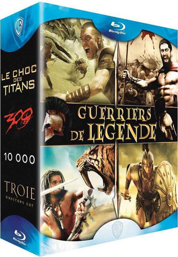 Coffret guerriers de légende - Le choc des titans + 300 + 10 000 + Troie [Blu-ray] - flash vidéo