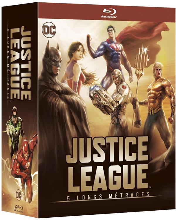Justice League - 5 longs métrages : Le paradoxe Flashpoint + Guerre + Le Trône de l'Atlantide + Dieux et monstres + vs les Teen Titans [Blu-ray]