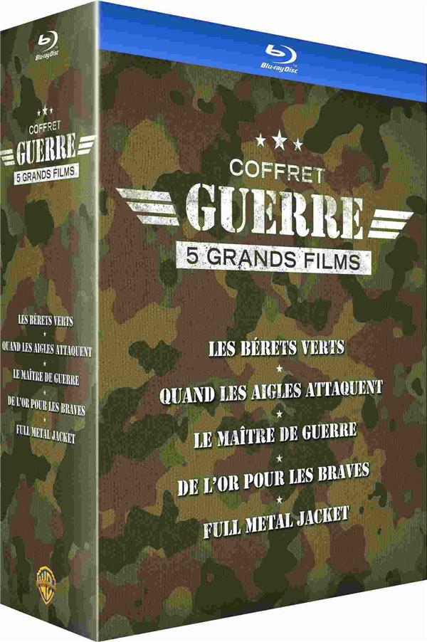 Coffret guerre - 5 grands films : Les bérêts verts + Quand les aigles attaquent + Le maître de guerre + De l'or pour les braves + Full Metal Jacket [Blu-ray]