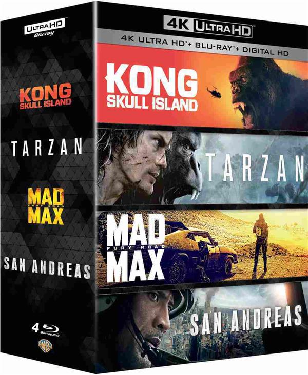 Kong : Skull Island + Tarzan + Mad Max : Fury Road + San Andreas [4K Ultra HD]