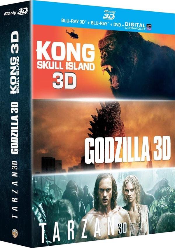 Kong : Skull Island + Godzilla + Tarzan [Blu-ray 3D] - flash vidéo