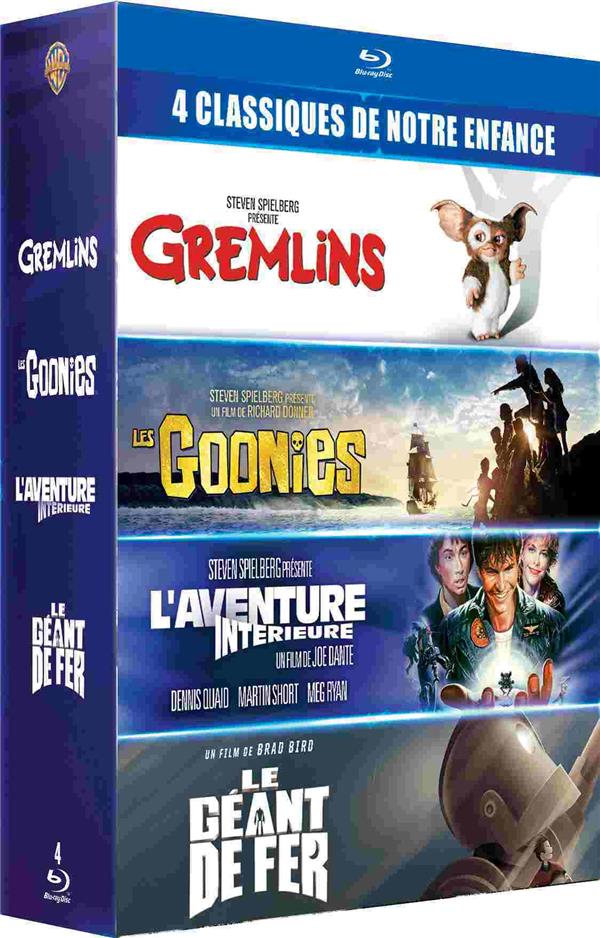 4 classiques de notre enfance - Coffret : Gremlins + Les Goonies + L'Aventure intérieure + Le Géant de fer [Blu-ray]