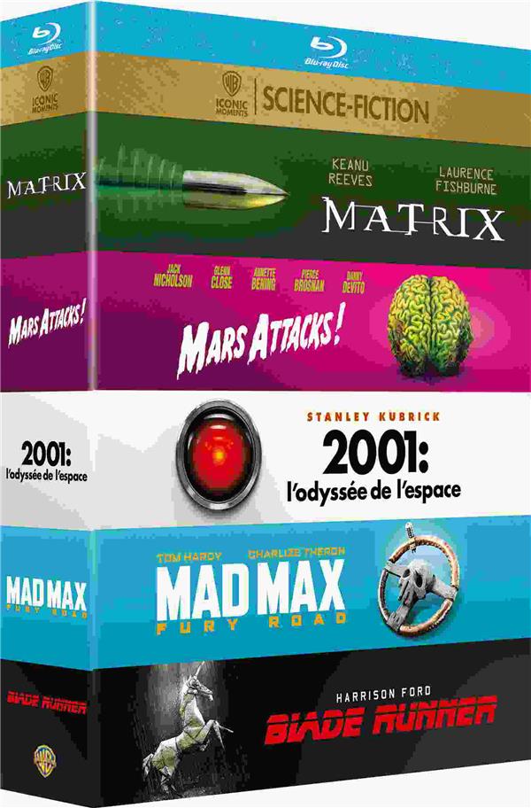 Collection de 5 films science fiction Warner : Blade Runner + Mad Max : Fury Road + 2001 : l'odyssée de l'espace + Mars Attacks! + Matrix [Blu-ray]