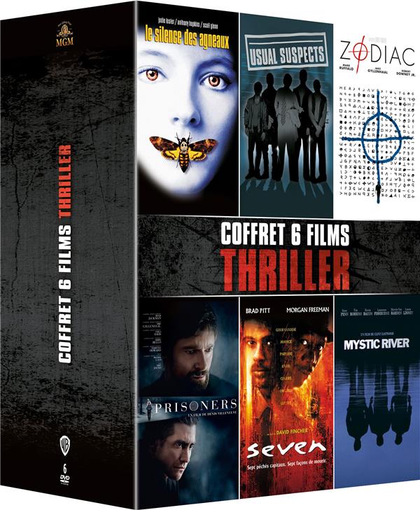 Coffret 6 films thriller : Seven + Usual Suspects + Le Silence des agneaux + Mystic River + Prisoners + Zodiac [DVD]