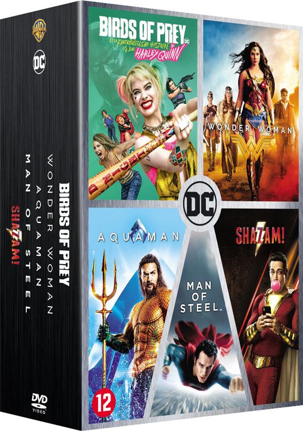 DC Universe - Coffret 5 films : Birds of Prey et la fantabuleuse histoire de Harley Quinn + Shazam! + Aquaman + Wonder Woman + Man of Steel [DVD]