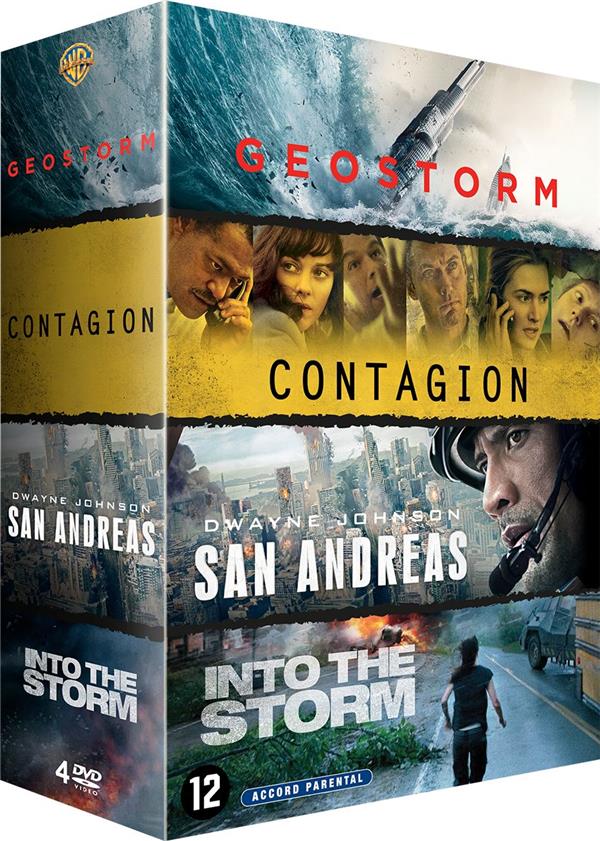 Coffret 4 films : Contagion + Geostorm + San Andreas + Into the Storm [DVD]