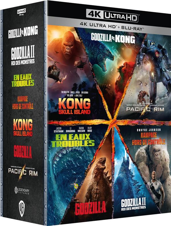 Godzilla + Godzilla : Roi des monstres + Kong : Skull Island + Godzilla vs Kong + Rampage - Hors de contrôle + En eaux troubles + Pacific Rim [4K Ultra HD]