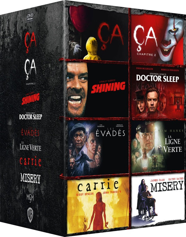 Coffret Stephen King : Ça + Ça - Chapitre 2 + Shining + Misery + Doctor Sleep + La Ligne verte + Carrie + Les Évadés [DVD]