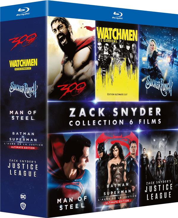 Coffret Zack Snyder : 300 + Watchmen + Man of Steel + Batman v Superman : L'aube de la justice + Zack Snyder's Justice League + Sucker Punch [Blu-ray]