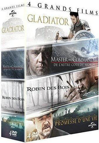 Russell Crowe - 4 grands films : Gladiator + Master and Commander + Robin des Bois + La promesse d'une vie [DVD]