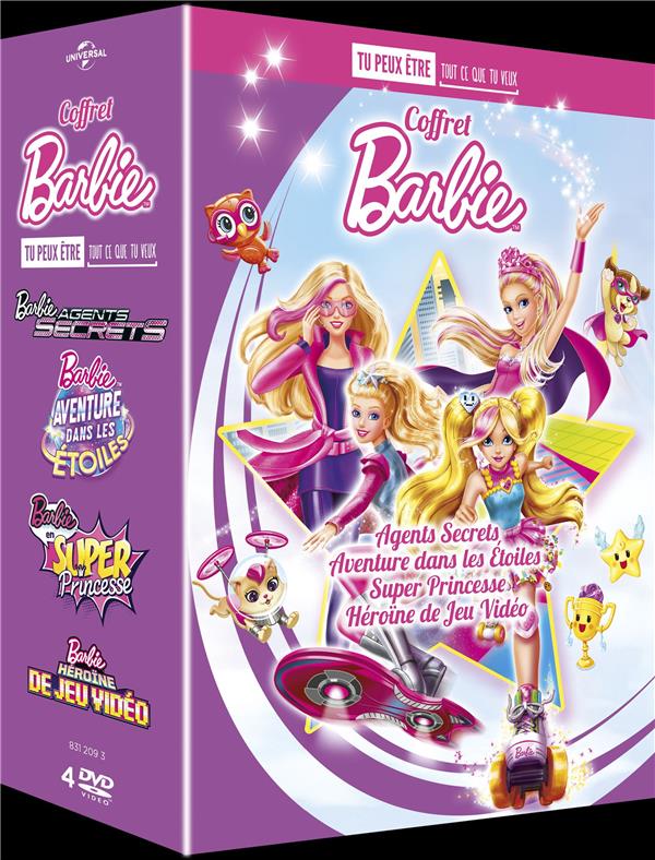 Barbie - Coffret Tu peux être ce que tu veux : Agents secrets + Aventure dans les étoiles + Super princesse + Héroïne de jeu vidéo [DVD]