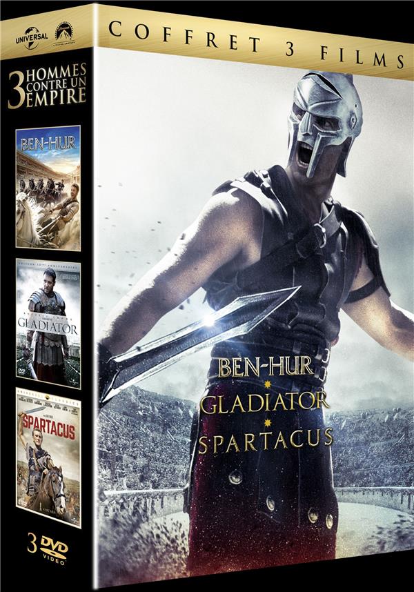 3 hommes contre un empire - Coffret : Ben-Hur + Gladiator + Spartacus [DVD]