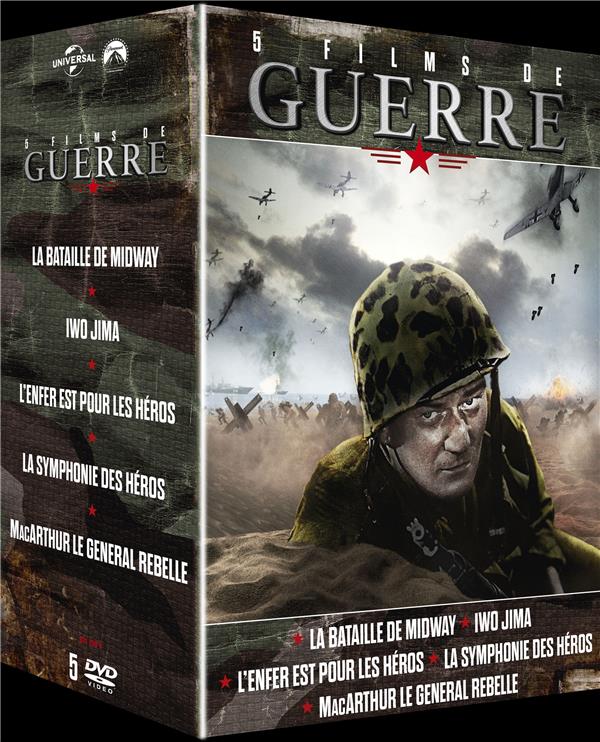 5 fims de guerre : La Bataille de Midway + Iwo Jima + L'Enfer est pour les héros + La Symphhonie des héros + MacArthur, le général rebelle [DVD]