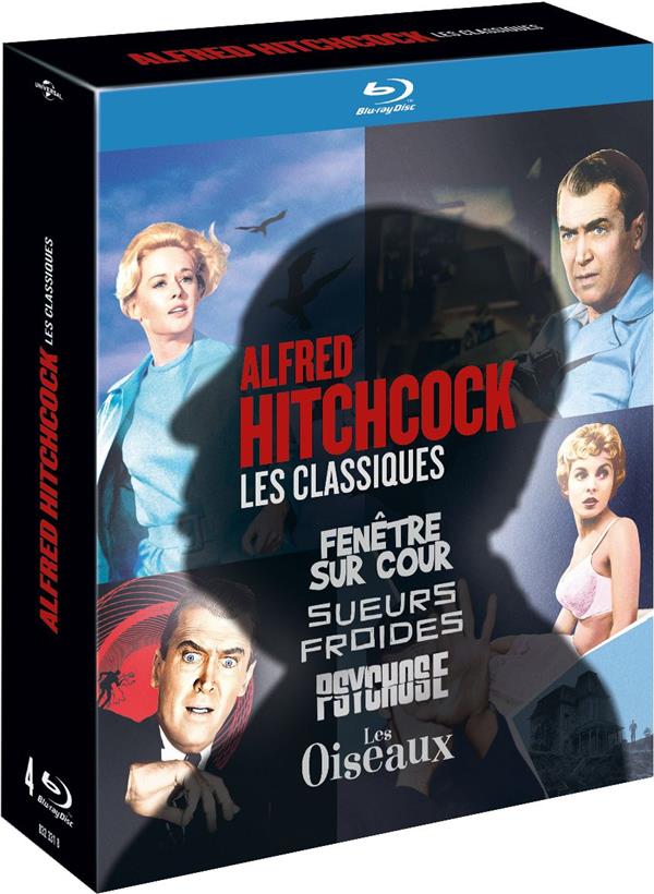 Alfred Hitchcock, les classiques : Fenêtre sur cour + Sueurs froides + Psychose + Les Oiseaux [Blu-ray] - flash vidéo