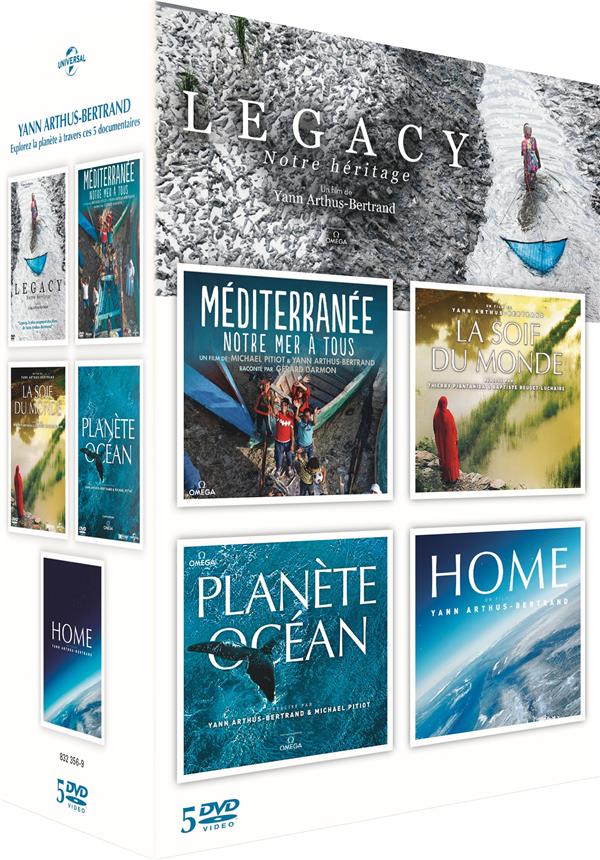 Coffret Yann Arthus Bertrand : Home + Planète océan + La Soif du monde + Méditerranée, notre mer à tous + Legacy, notre héritage [DVD]