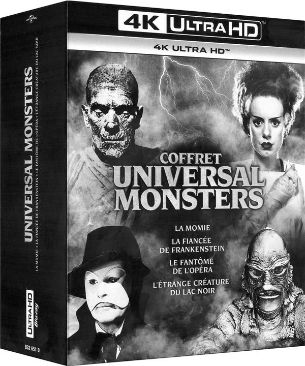 Coffret Universal Monsters : La Momie + La Fiancée de Frankenstein + Le Fantôme de l'Opéra + L'Étrange Créature du Lac Noir [4K Ultra HD]