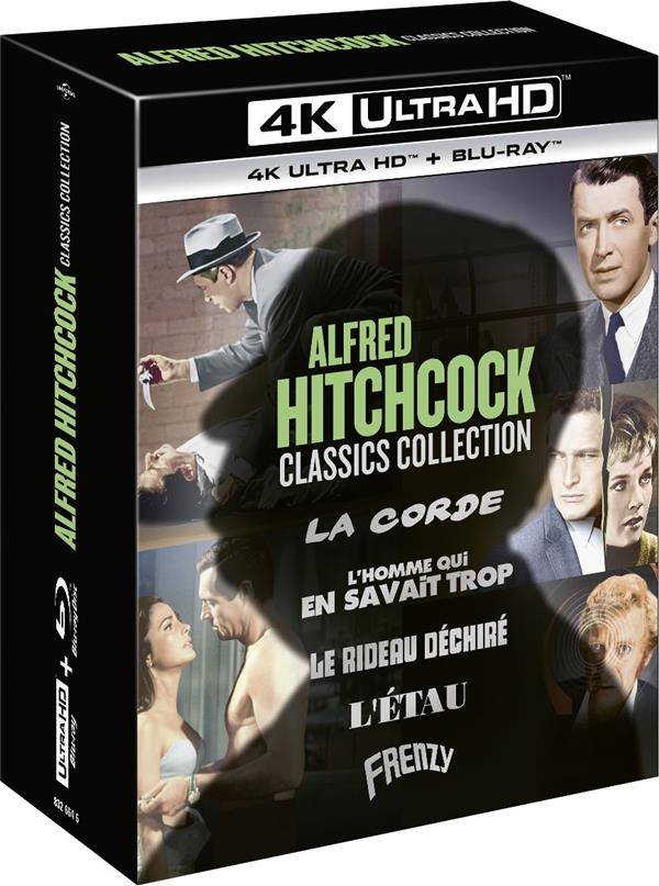 Alfred Hitchcock, les classiques : La Corde + L'Homme qui en savait trop + Le rideau déchiré + L'étau + Frenzy [4K Ultra HD]