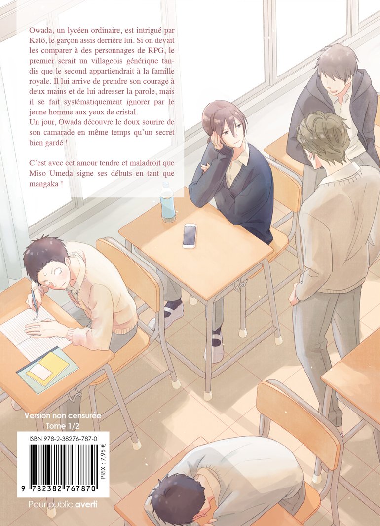 Katô, mon voisin de classe - Tome 01 - Livre (Manga) - Yaoi - Hana Book