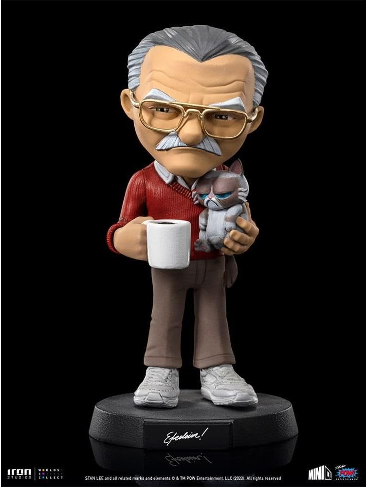 Iron Studios - MiniCo - POW! - Stan Lee with Grumpy Cat Statue 15cm