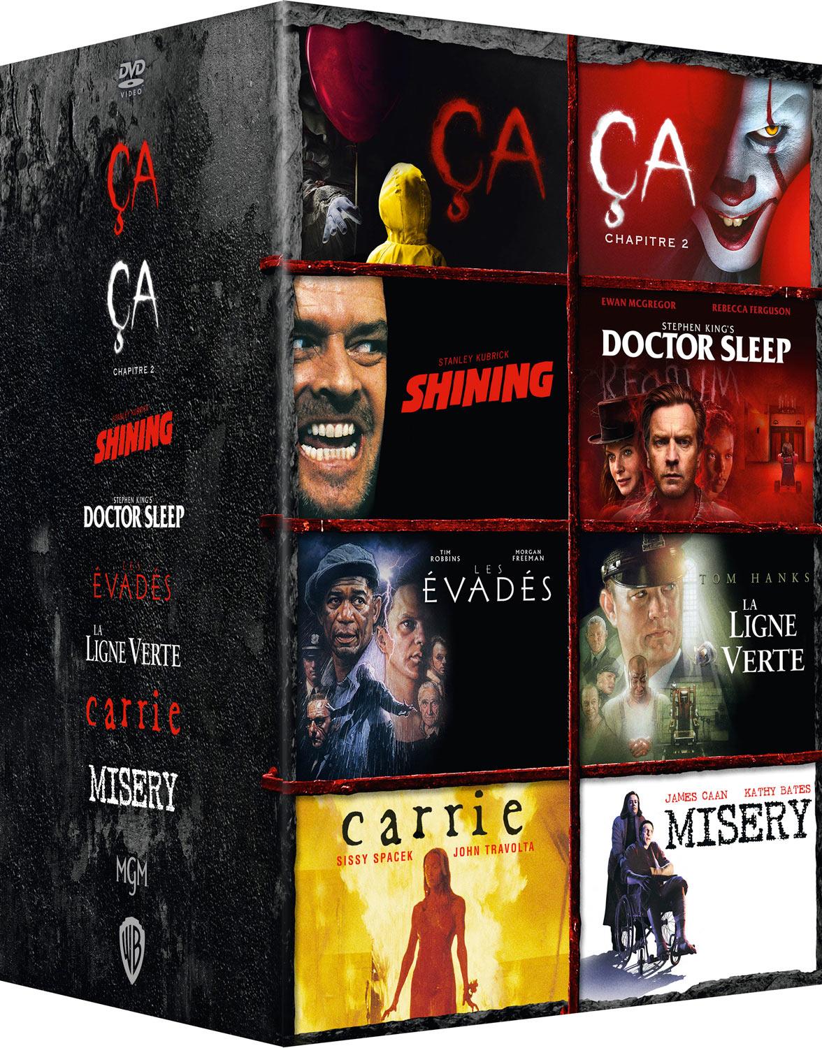 Coffret Stephen King : Ça + Ça - Chapitre 2 + Shining + Misery + Doctor Sleep + La Ligne verte + Carrie + Les Évadés [DVD]