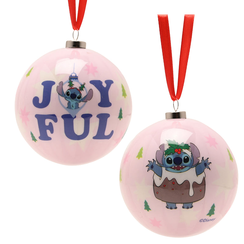 Disney - Lot de 4 Boules de Noël - Stitch et Angel
