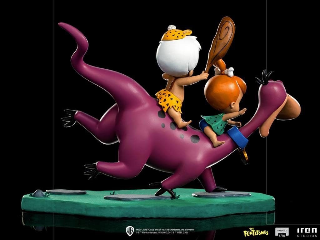 Iron Studios - Arts Scale 1/10 - The Flintstones - Dino, Pebbles and Bamm-Bamm Statue 13cm - flash vidéo