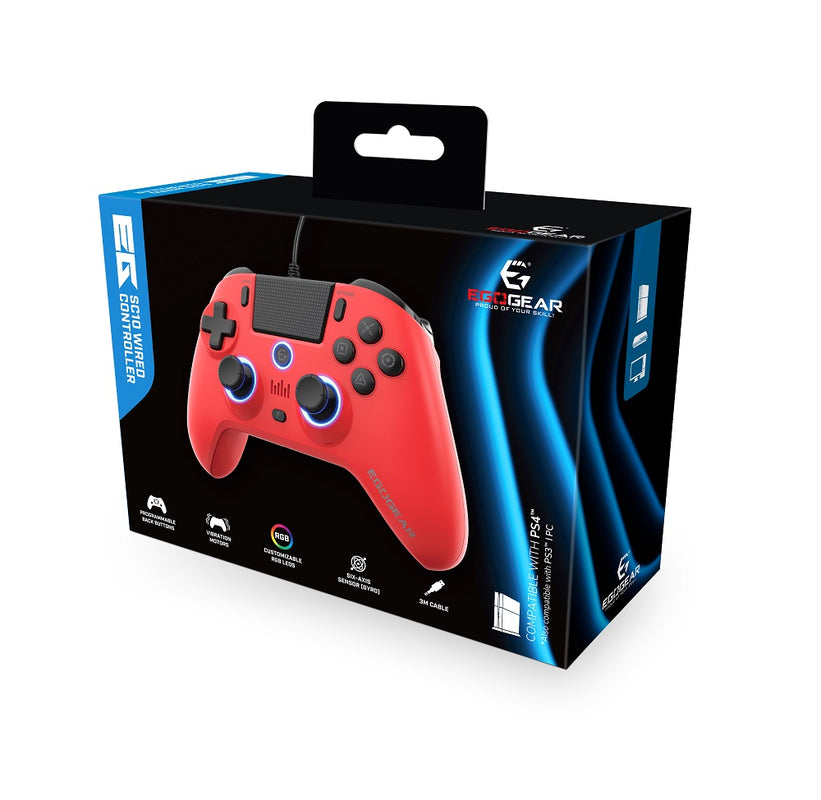 EgoGear - Bundle Manette filaire SC10 rouge + Back 4 Blood Special Edition PS4/PS5