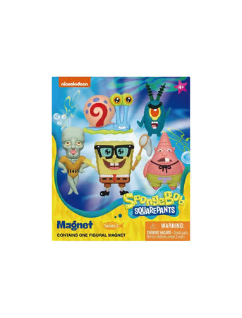 Nickelodeon - Assortiment en blind box d'aimants de collection Bob l'éponge en mousse (Série 2) (12 pcs)