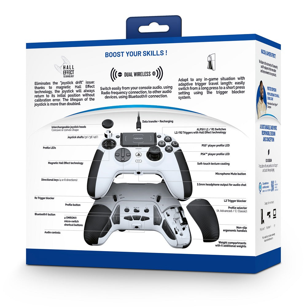 Nacon - Manette Sans Fil Blanche Revolution Pro 5 pour PS4 et PS5