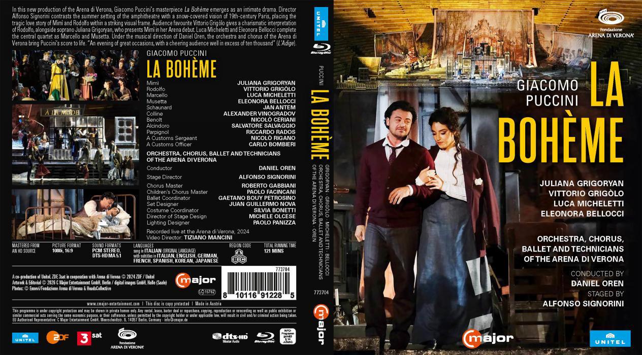 Giacomo Puccini (1858-1924) : La Bohème, opéra en 4 tableaux [Blu-ray]