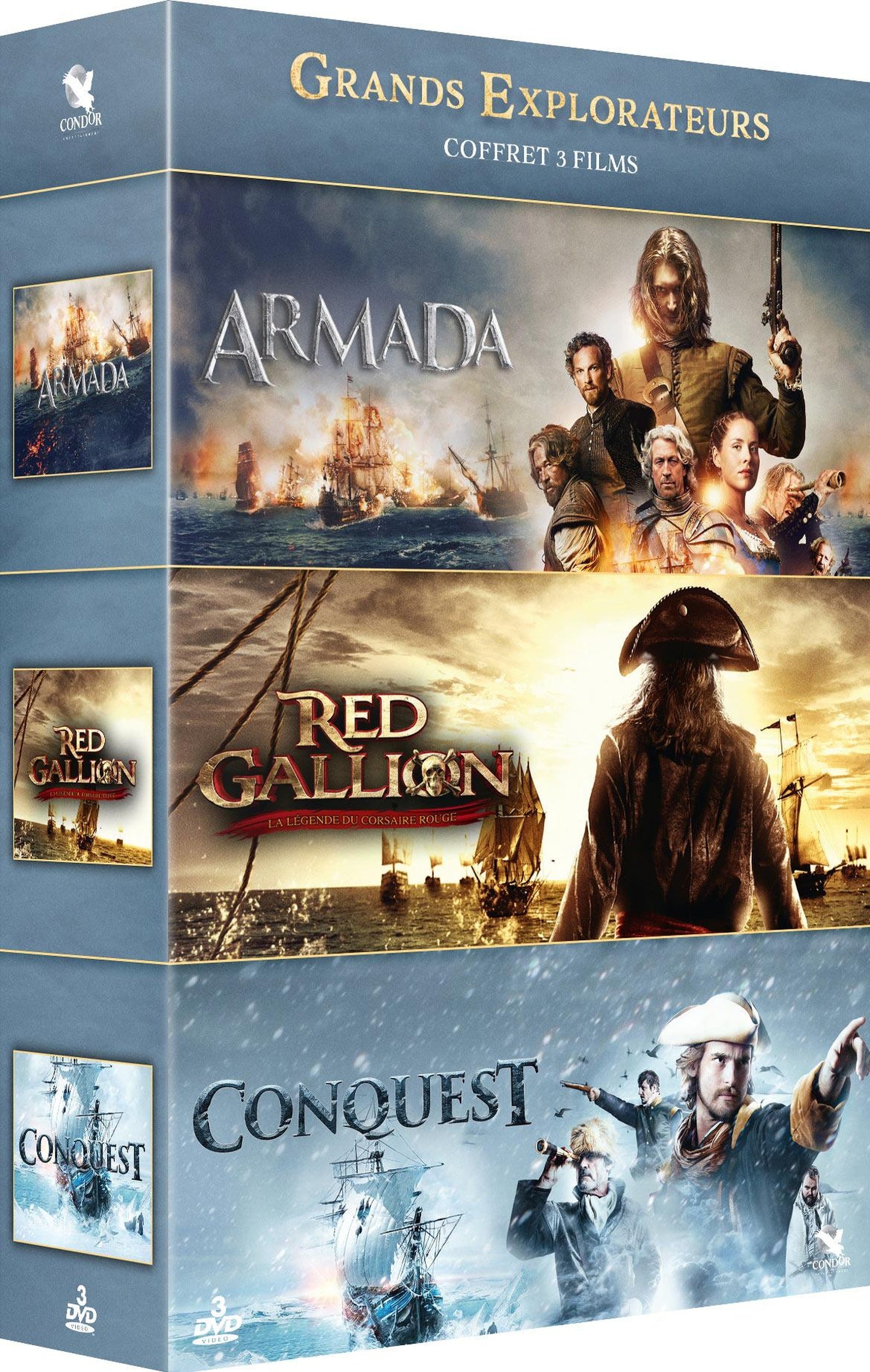 Grands Explorateurs - Coffret 3 films : Armada + Red Gallion + Conquest [DVD]