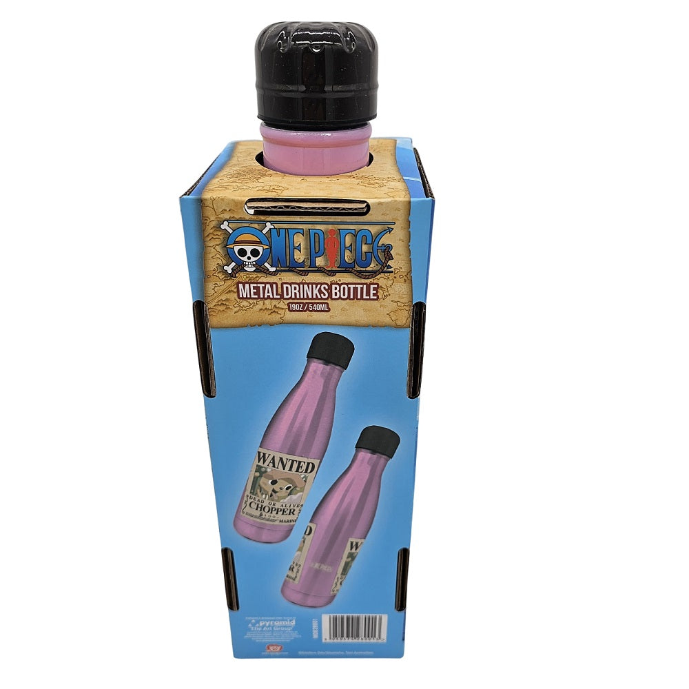 One Piece - Bouteille d'eau en métal "Wanted Chopper" 540ml - flash vidéo