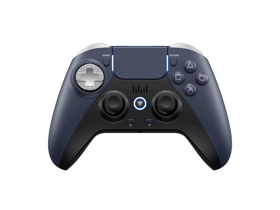 DragonShock - Manette sans fil Bluetooth TITAN Bleu nuit avec prise audio pour PS5, PS4, PC et Mobile