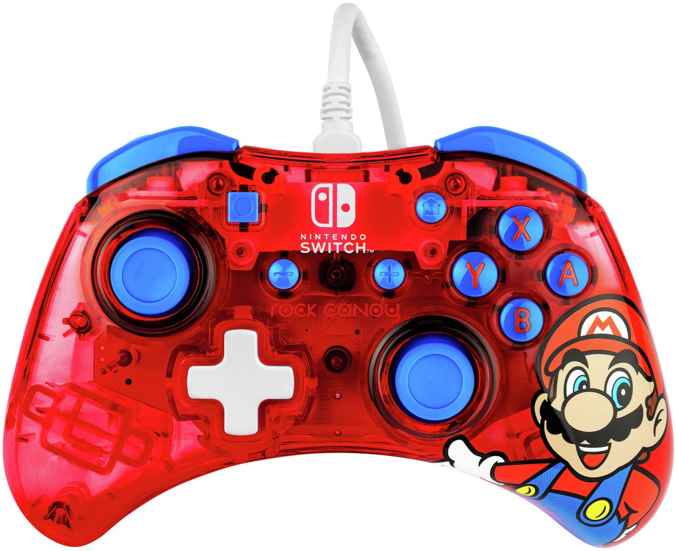 PDP - Manette filaire Rock Candy Mario Punch pour Nintendo Switch et Switch OLED
