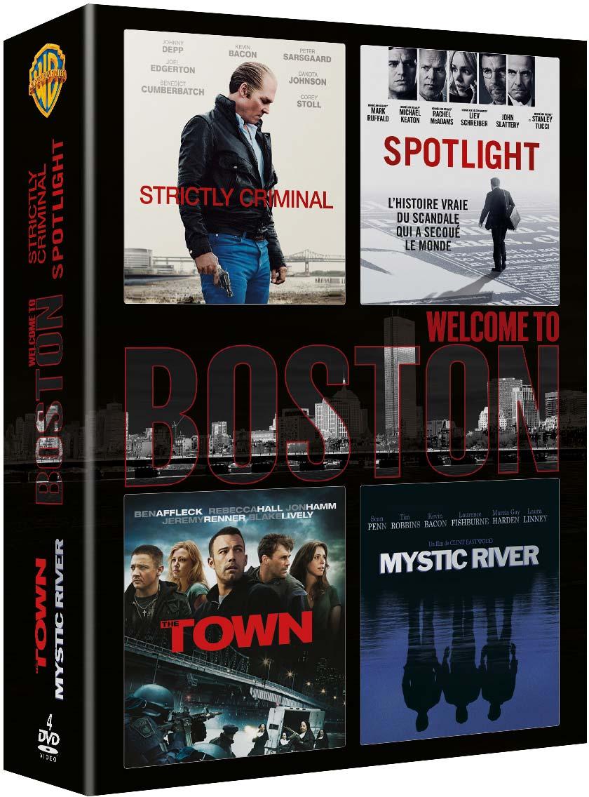 Coffret Welcome To Boston : Strictly Criminal + Spotlight + The Town + Mystic River [DVD]